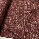 Baumwoll Canvas Stoff winterliches Motiv dunkelrot