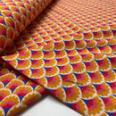 Jersey Stoff Feather Fan by Jojulein Design Muster gelb