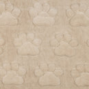 Fleece Stoff Pfoten beige