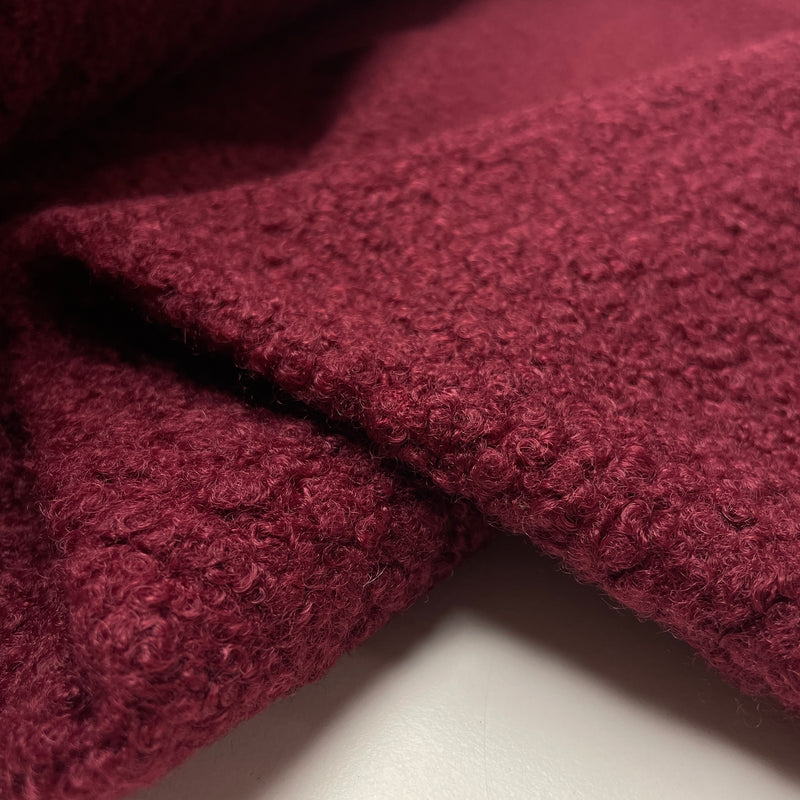 Boucle Stoff Jackenstoff dunkelrot