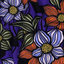 Viskose Ecovero Stoff Webware Blumen lila