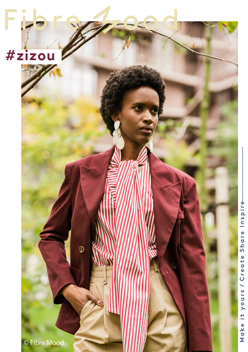 Fibre Mood Baumwolle Stoff Streifen rot