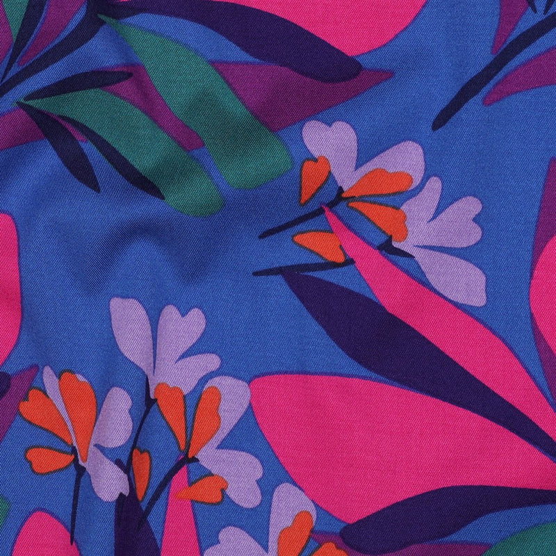 Nerida Hansen Viskose Stoff mit Stretchanteil Webware Blumen blau