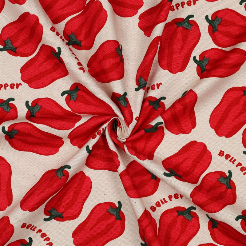 Canvas Baumwolle Stoff Paprika beige