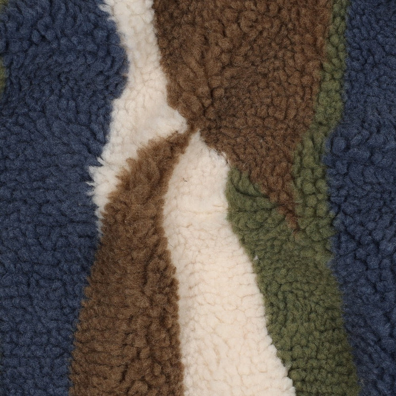 Teddy Stoff Jackenstoff Swirl blau braun