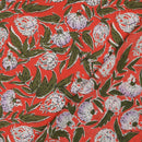 Handgefertigte Batik Baumwolle Blumen orange