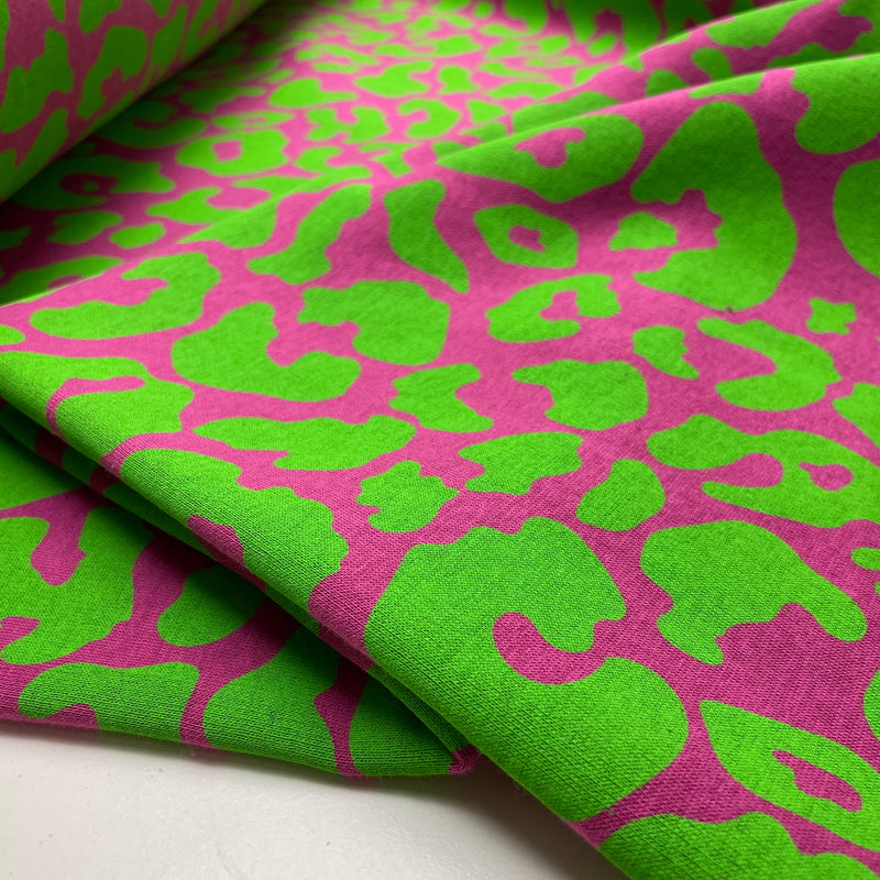 Swafing Leo Heavy Sweat Stoff Animal print pink