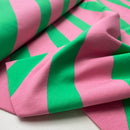 Mies & Moos French Terry Sweat Stoff quergestreift rosa grün