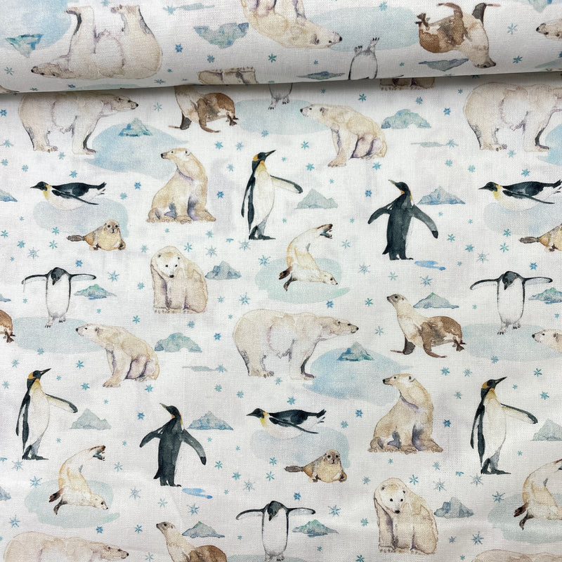 Westfalen Stoff Baumwolle Polar Friend weiß