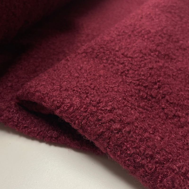 Boucle Stoff Jackenstoff dunkelrot