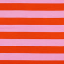 Poppy angerauter Soft Sweat Stoff Streifen orange pink