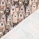 Poppy angerauter Soft Sweat Stoff Bären beige