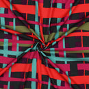 Nerida Hansen Viskose Stoff mit Stretchanteil Webware kariert rot