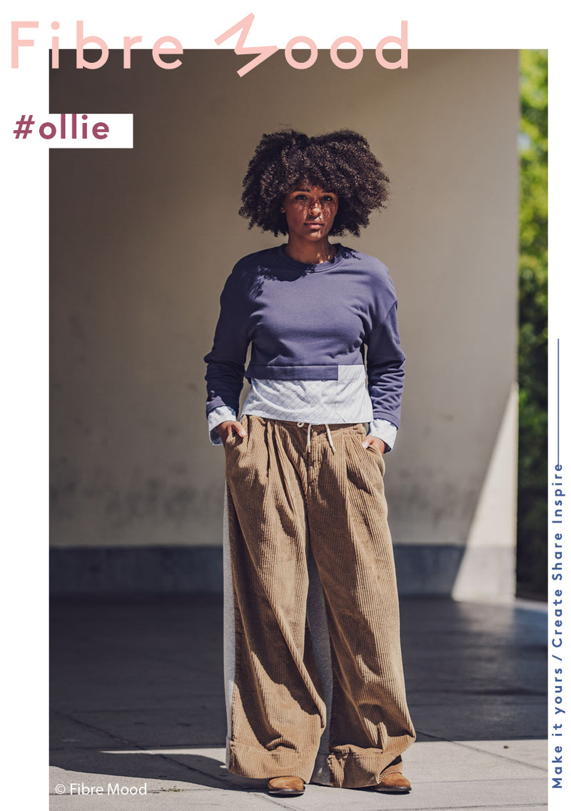 Fibre Mood Sweat Stoff uni dunkelblau