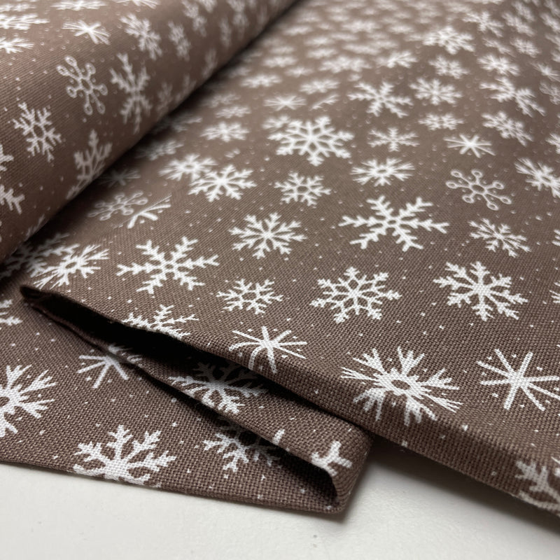 Swafing Wiebke Canvas Stoff Weihnachten Schneeflocke taupe