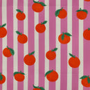 Poppy Design Beschichtete Baumwolle Stoff Streifen orangen pink