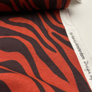 Ilja Fabrics French Terry Sweat Stoff Zebra Muster Animal Print rost