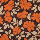 Cotton Satin Baumwolle Blumen braun