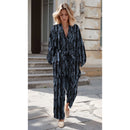 Viskose Stoff Webware Digital Abstrakt blau schwarz