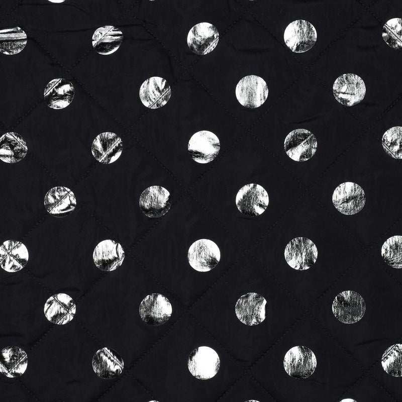 Jacken Stepp Stoff Stepper Punkte silber schwarz