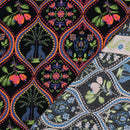 Pommé Viskose Stoff Webware Boho Muster schwarz