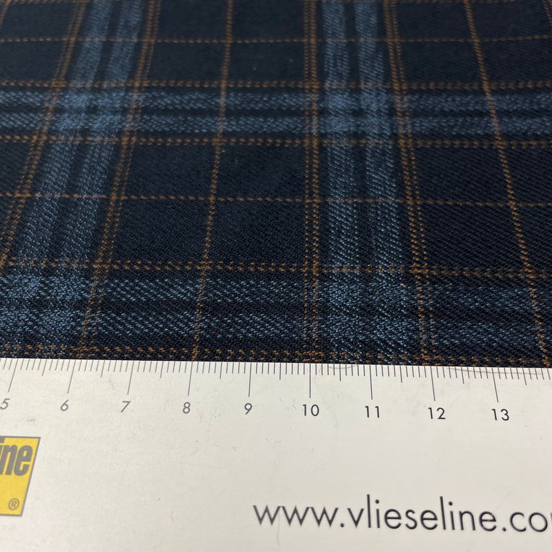 Tartan Check Bekleidungsstoff Stoff kariert dunkelblau