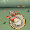 Swafing Santa Canvas Stoff Weihnachten grün