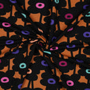 Nerida Hansen angerauter Soft Sweat Stoff Blumen braun