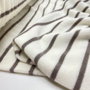 Kurzfloorfrottee Frottee Streifen ecru/taupe