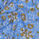 Handgefertigte Batik Baumwolle Blumen blau