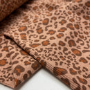 Rippjersey Stoff Leo beige braun