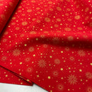 Baumwoll Stoff Weihnachten Sterne rot