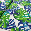 Jersey Stoff Blätter Muster weiß