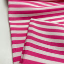 Viskose Baumwolle Webware Stoff Streifen weiß pink