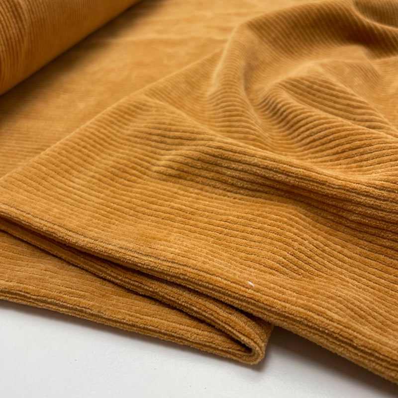 Swafing Juna Sweat Cord Stoff mit Elasthan ocker