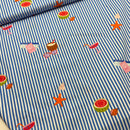 Ilja Summer Poplin Baumwolle Stoff Streifen blau