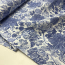 Swafing Thea Musselin Stoff Double Gauze Baumwolle Blumen blau