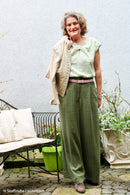 Swafing Landshut Leinen Viskose Stoff Streifen oliv