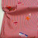 Ilja Summer Poplin Baumwolle Stoff Streifen rot
