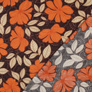 Cotton Satin Baumwolle Blumen braun