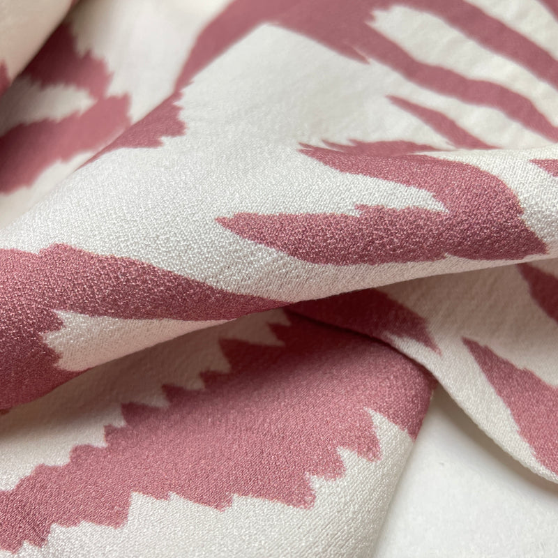 Viskose Crinkle Stoff Webware Muster rosa