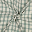 Musselin Double Gauze Leinen Baumwolle kariert grün