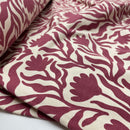 Pommé angerauter Soft Sweat Stoff Blumen bordeaux