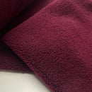 Teddy Boucle Stoff Jackenstoff mit Fleeceabseite bordeaux