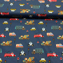 Baumwolle Stoff Fahrzeuge blau Swafing Bill