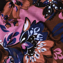 Poppy French Terry Sweat Stoff  Blumen braun