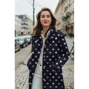 Jacken Stepp Stoff Stepper Punkte silber schwarz