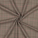 Tartan Check Bekleidungsstoff Stoff kariert beige rosa