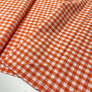 Baumwolle Webware Stoff Karo kariert orange weiß