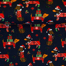 Swafing Holly angerauter Sweat Stoff Weihnachten Dackel blau